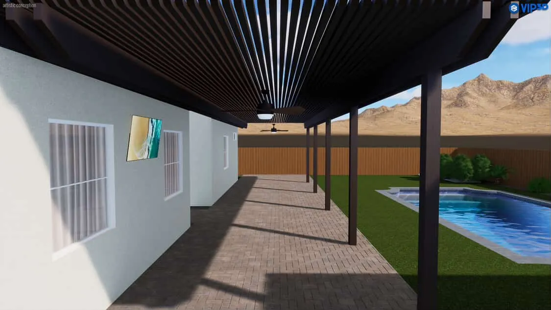 3D render of a landscape design