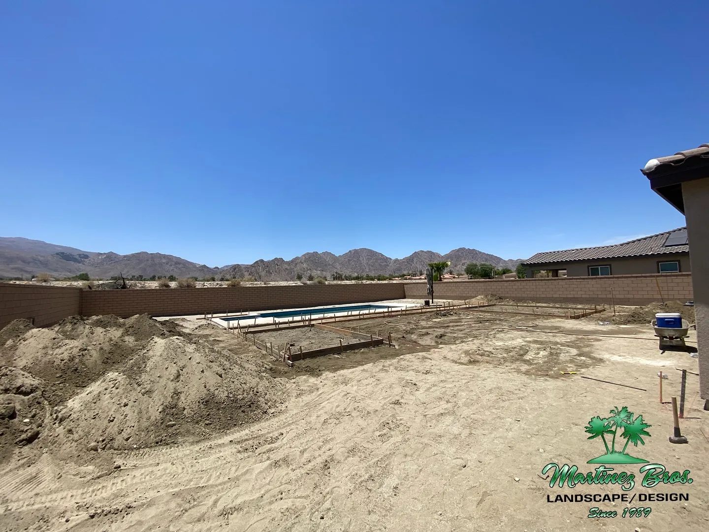 Graded yard being prepped for landscaping